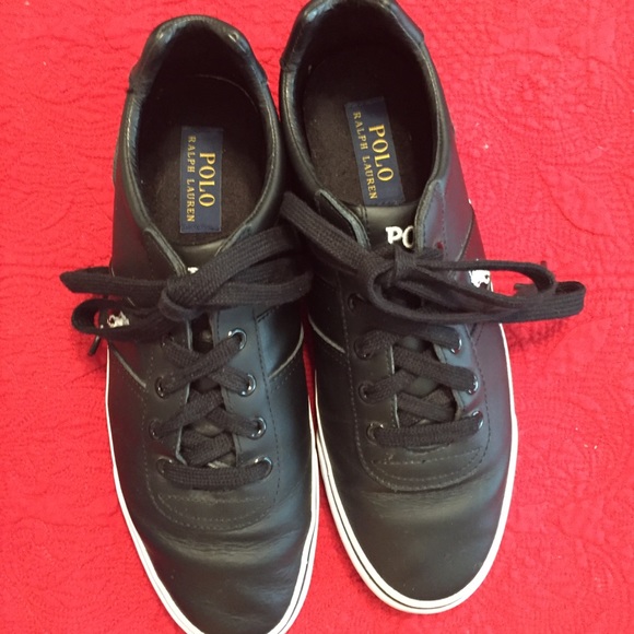 Polo Leather Black Shoes. size 9 1/2 - Picture 4 of 5